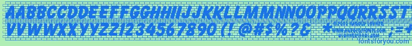 フォントBricklet – 青い文字は緑の背景です。