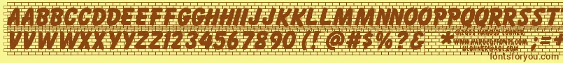 Шрифт Bricklet – коричневые шрифты на жёлтом фоне