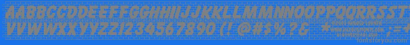 Bricklet-Schriftart – Graue Schriften auf blauem Hintergrund