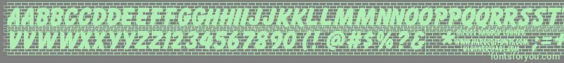 Bricklet-Schriftart – Grüne Schriften auf grauem Hintergrund