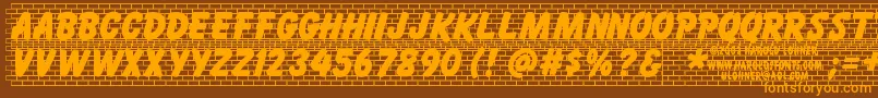 Bricklet Font – Orange Fonts on Brown Background