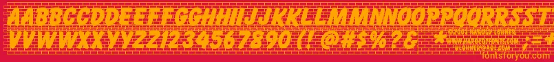 Bricklet Font – Orange Fonts on Red Background