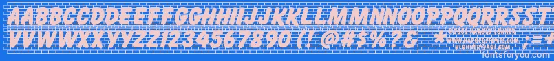 Bricklet Font – Pink Fonts on Blue Background