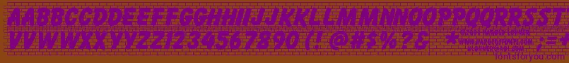 Bricklet-Schriftart – Violette Schriften auf braunem Hintergrund