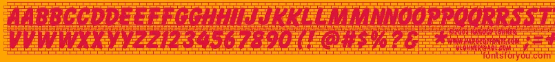 フォントBricklet – オレンジの背景に赤い文字