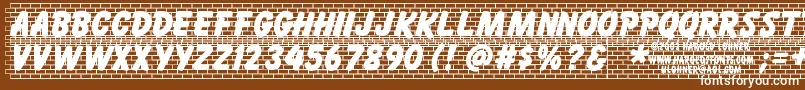 Bricklet-Schriftart – Weiße Schriften auf braunem Hintergrund