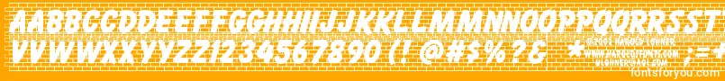 Bricklet Font – White Fonts on Orange Background