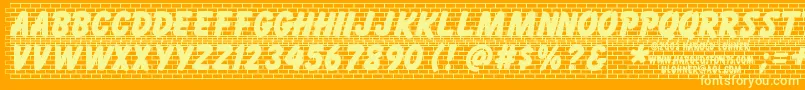 Bricklet Font – Yellow Fonts on Orange Background