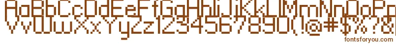 Standard0955-fontti – ruskeat fontit valkoisella taustalla