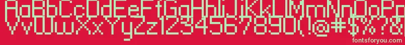 Standard0955-Schriftart – Grüne Schriften auf rotem Hintergrund