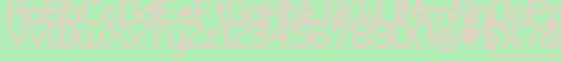 Standard0955-fontti – vaaleanpunaiset fontit vihreällä taustalla