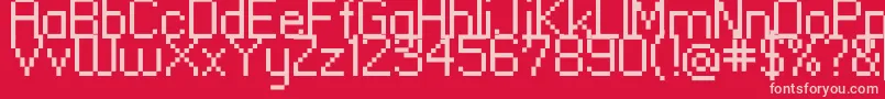 Standard0955 Font – Pink Fonts on Red Background