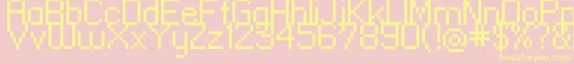 Fonte Standard0955 – fontes amarelas em um fundo rosa