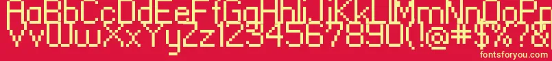 フォントStandard0955 – 黄色の文字、赤い背景