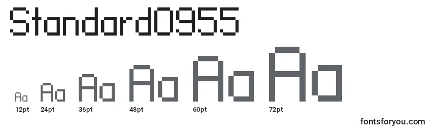 Размеры шрифта Standard0955