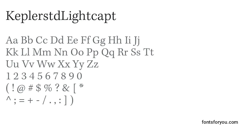 Schriftart KeplerstdLightcapt – Alphabet, Zahlen, spezielle Symbole
