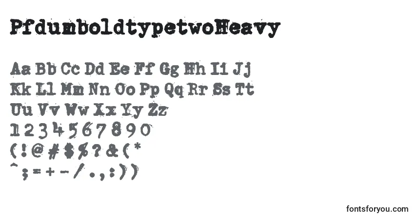 Fuente PfdumboldtypetwoHeavy - alfabeto, números, caracteres especiales
