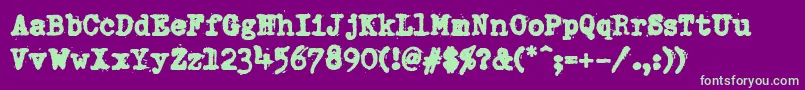 PfdumboldtypetwoHeavy Font – Green Fonts on Purple Background