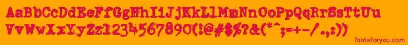 PfdumboldtypetwoHeavy Font – Red Fonts on Orange Background