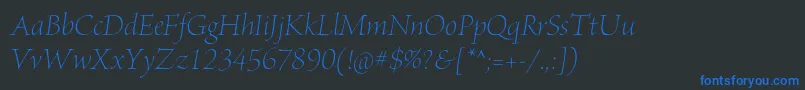 BriosoproLightposterit Font – Blue Fonts on Black Background