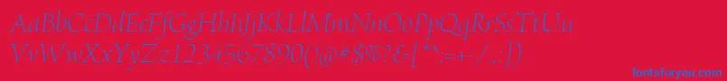 BriosoproLightposterit-Schriftart – Blaue Schriften auf rotem Hintergrund
