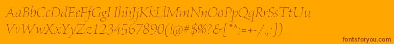 BriosoproLightposterit Font – Brown Fonts on Orange Background