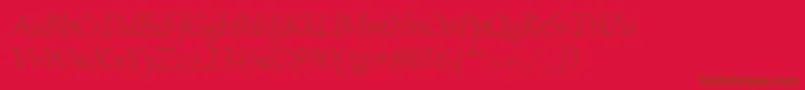BriosoproLightposterit-Schriftart – Braune Schriften auf rotem Hintergrund