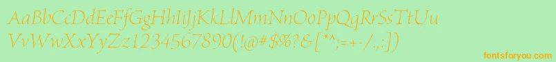 BriosoproLightposterit Font – Orange Fonts on Green Background