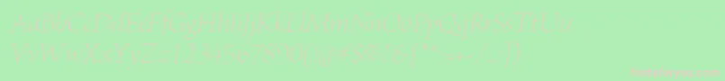 BriosoproLightposterit-fontti – vaaleanpunaiset fontit vihreällä taustalla
