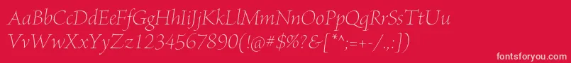 Fonte BriosoproLightposterit – fontes rosa em um fundo vermelho