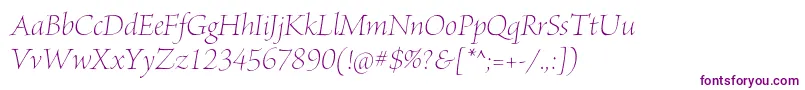 BriosoproLightposterit Font – Purple Fonts on White Background