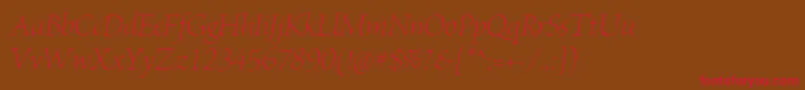 BriosoproLightposterit Font – Red Fonts on Brown Background