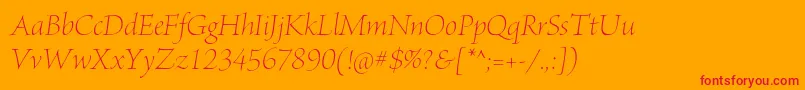 BriosoproLightposterit Font – Red Fonts on Orange Background