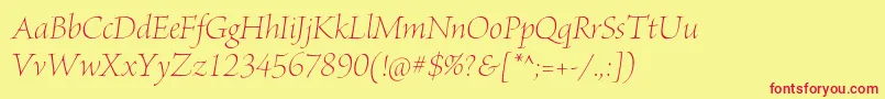 BriosoproLightposterit Font – Red Fonts on Yellow Background