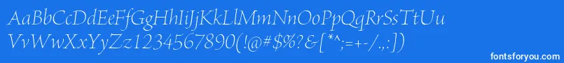 BriosoproLightposterit Font – White Fonts on Blue Background