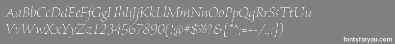 BriosoproLightposterit Font – White Fonts on Gray Background