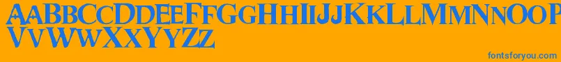 Шрифт Dwarves – синие шрифты на оранжевом фоне
