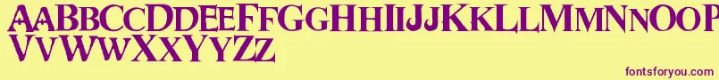 フォントDwarves – 紫色のフォント、黄色の背景