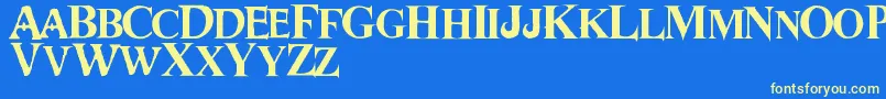 Dwarves Font – Yellow Fonts on Blue Background