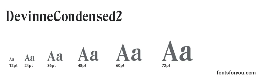 Размеры шрифта DevinneCondensed2