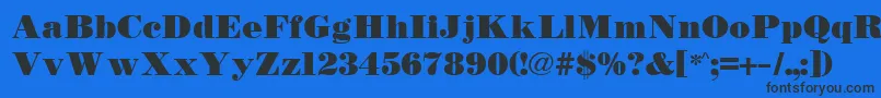 TetonBold Font – Black Fonts on Blue Background