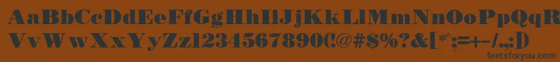 フォントTetonBold – 黒い文字が茶色の背景にあります