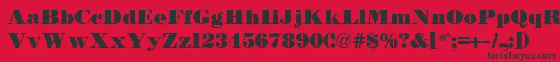TetonBold Font – Black Fonts on Red Background