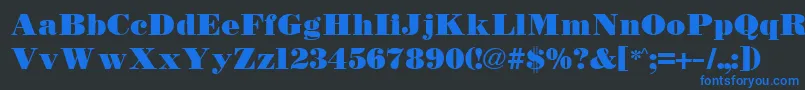 TetonBold Font – Blue Fonts on Black Background