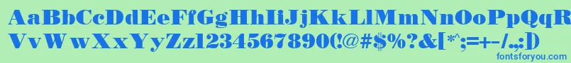 TetonBold Font – Blue Fonts on Green Background