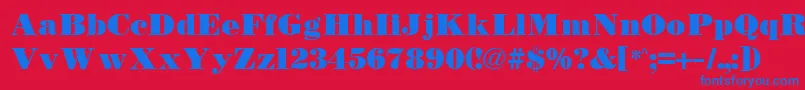 TetonBold Font – Blue Fonts on Red Background