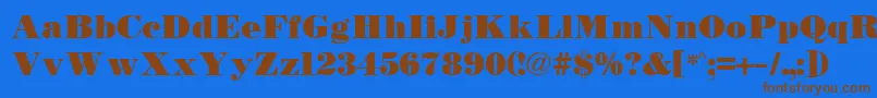 TetonBold Font – Brown Fonts on Blue Background