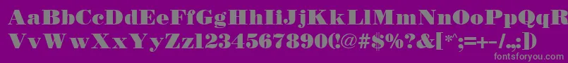 フォントTetonBold – 紫の背景に灰色の文字