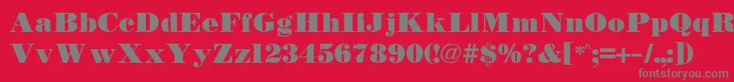 フォントTetonBold – 赤い背景に灰色の文字