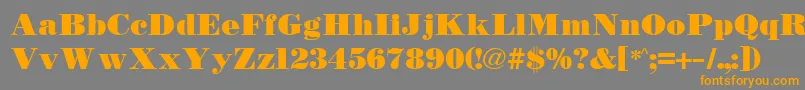 TetonBold Font – Orange Fonts on Gray Background